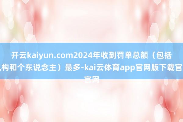 开云kaiyun.com2024年收到罚单总额(包括机构和个东说念主)最多-kai云体育app官网版下载官网