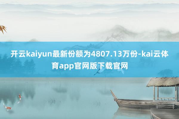 开云kaiyun最新份额为4807.13万份-kai云体育app官网版下载官网
