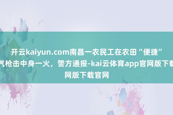 开云kaiyun.com南昌一农民工在农田“便捷”时遭气枪击中身一火，警方通报-kai云体育app官网版下载官网