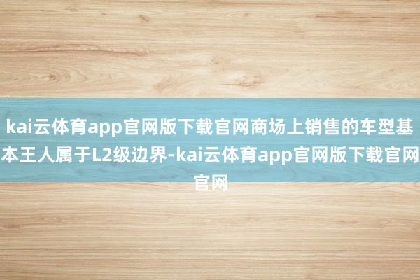 kai云体育app官网版下载官网商场上销售的车型基本王人属于L2级边界-kai云体育app官网版下载官网