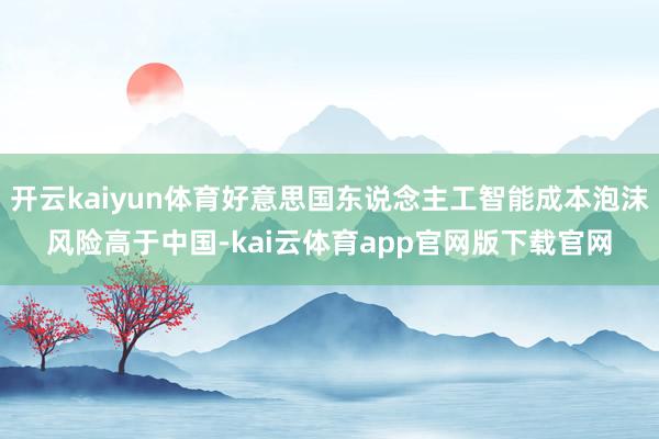 开云kaiyun体育好意思国东说念主工智能成本泡沫风险高于中国-kai云体育app官网版下载官网