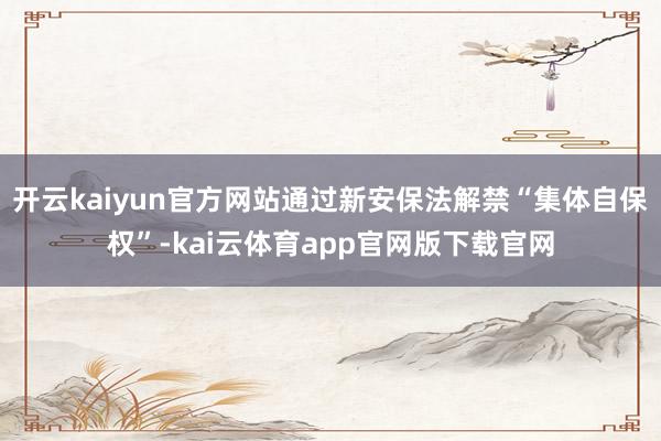 开云kaiyun官方网站通过新安保法解禁“集体自保权”-kai云体育app官网版下载官网